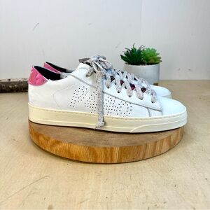 NWOB P448 | Jack Sneakers White with Pink Reflector Size 41/10.5